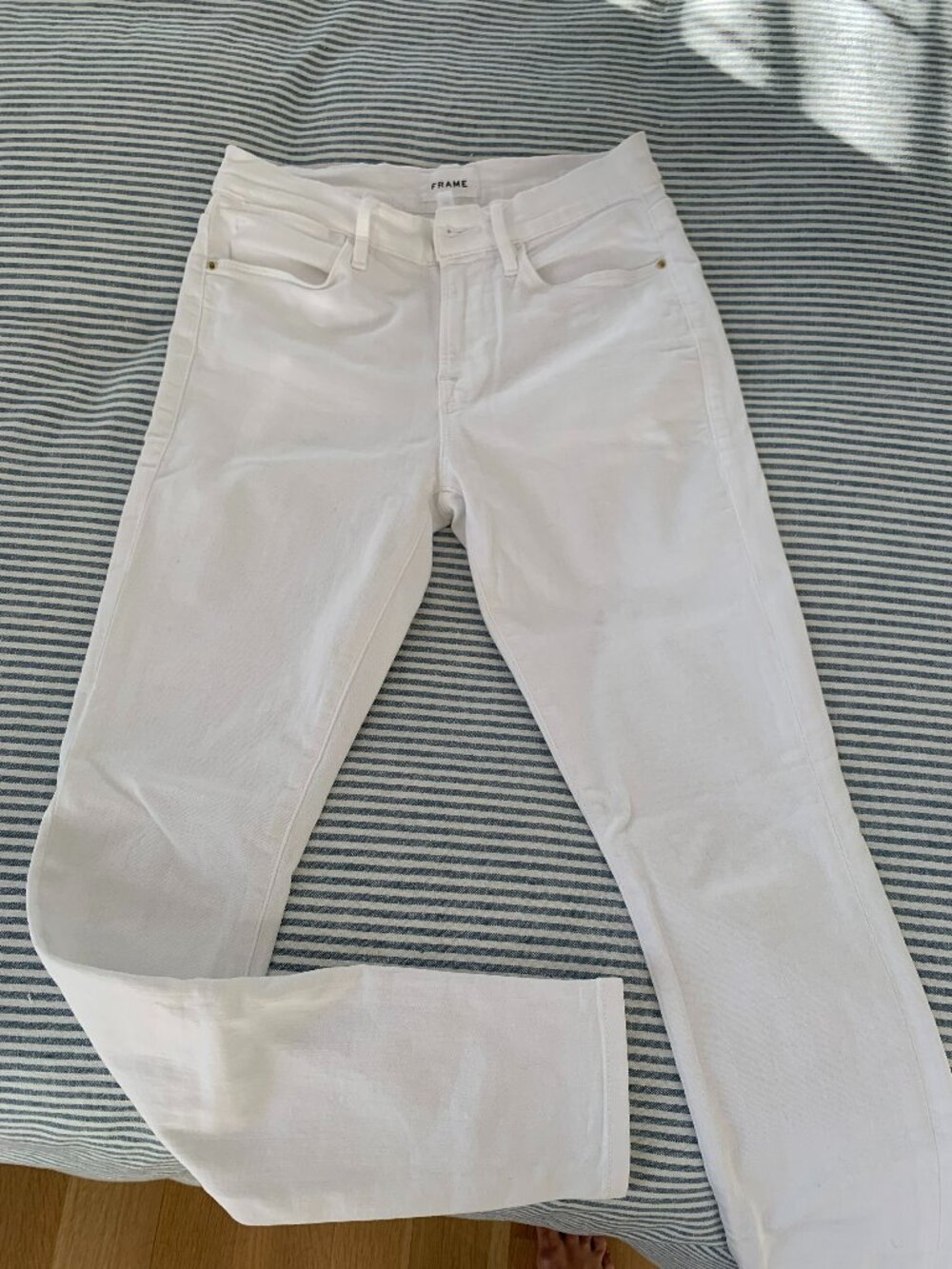 Frame White Denim Le High Skinny Jeans, 4/27